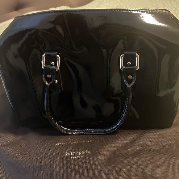 Black Patent Kate Spade Handbag - Picture 2 of 7
